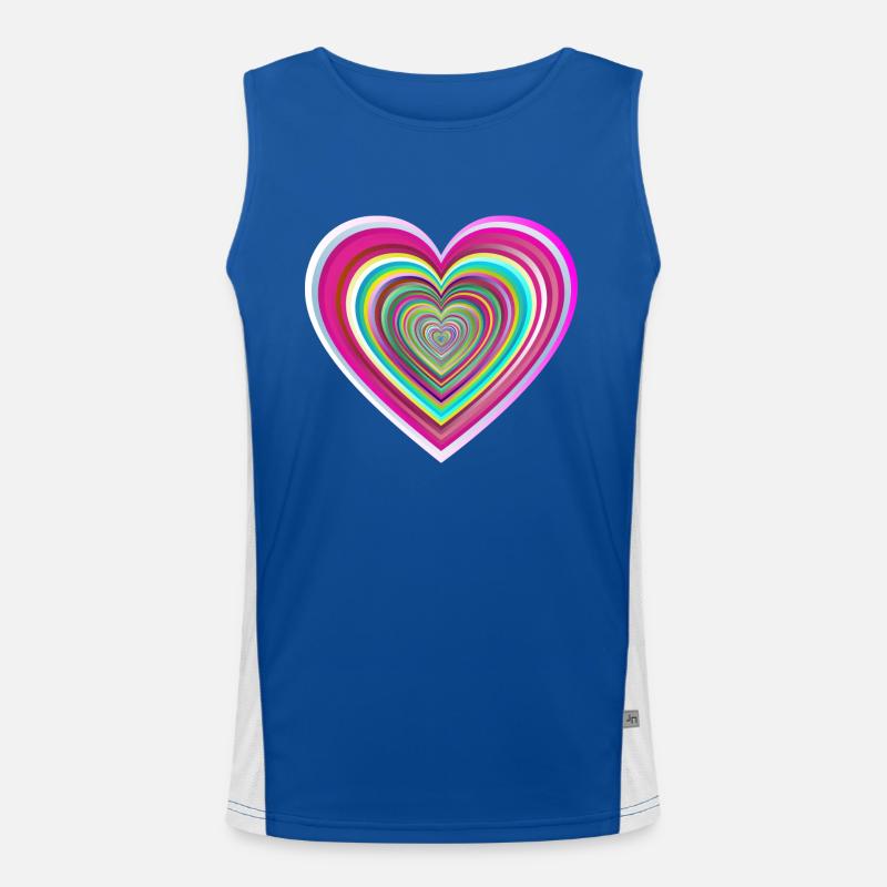 buntes Herz mit 3D-Effekt Funktionelles Kontrast-Tank Top für Männer 