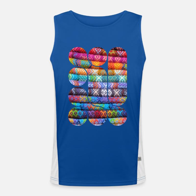 Bright Knitted Patchwork Men's Functional Contrast Tank Top 