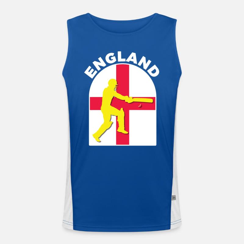 England Cricket Batsman England Flag by DPattonPD Men's Functional Contrast Tank Top 