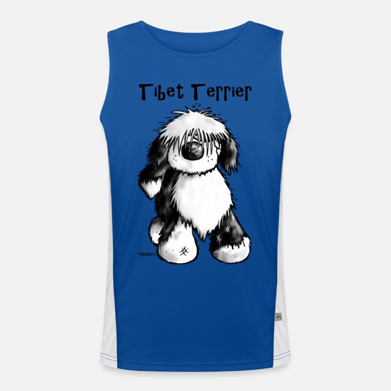 Süßer Tibet Terrier Funktionelles Kontrast-Tank Top für Männer 