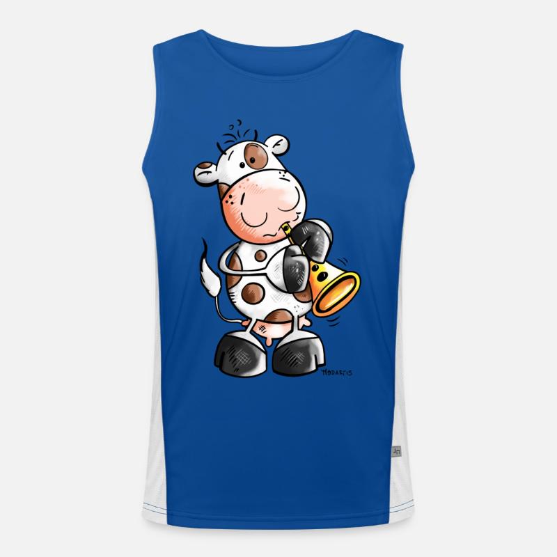Vache avec trompette Débardeur respirant contrasté Homme 