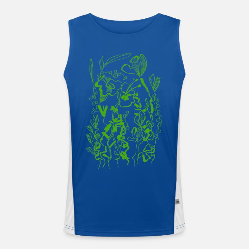 GRÜNE BLUMEN Funktionelles Kontrast-Tank Top für Männer 