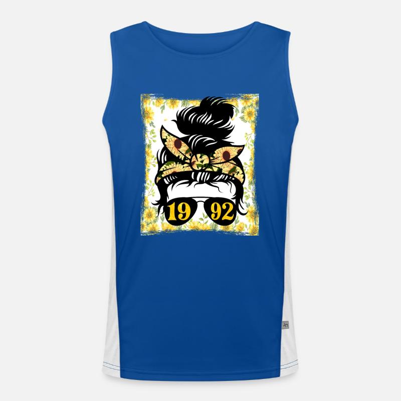 Sonnenblume Mama Geboren 1992 Geburtstag Funktionelles Kontrast-Tank Top für Männer 