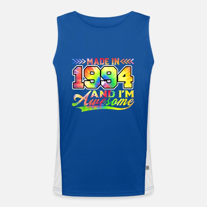Made In 1994 Und Ich Bin Awesome Tie Dye Bunte Funktionelles Kontrast-Tank Top für Männer 