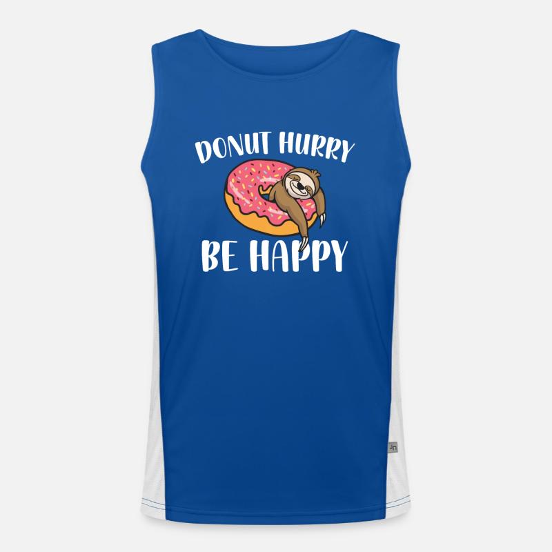 Donut Hurry Be Happy Sloth Lover | Donut Lover Funktionelles Kontrast-Tank Top für Männer 