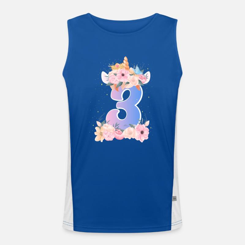3 Einhorn Krone Niedlicher Blumenstrauß 3. Funktionelles Kontrast-Tank Top für Männer 