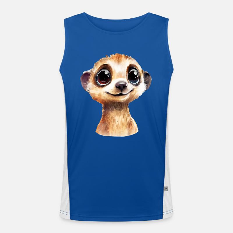 Suricate Dessin Aquarelle Débardeur respirant contrasté Homme 