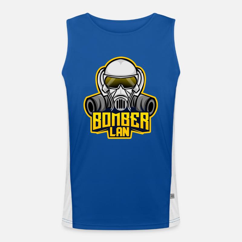 BomberLAN yellow - Men's Functional Contrast Tank Top  - royal/white