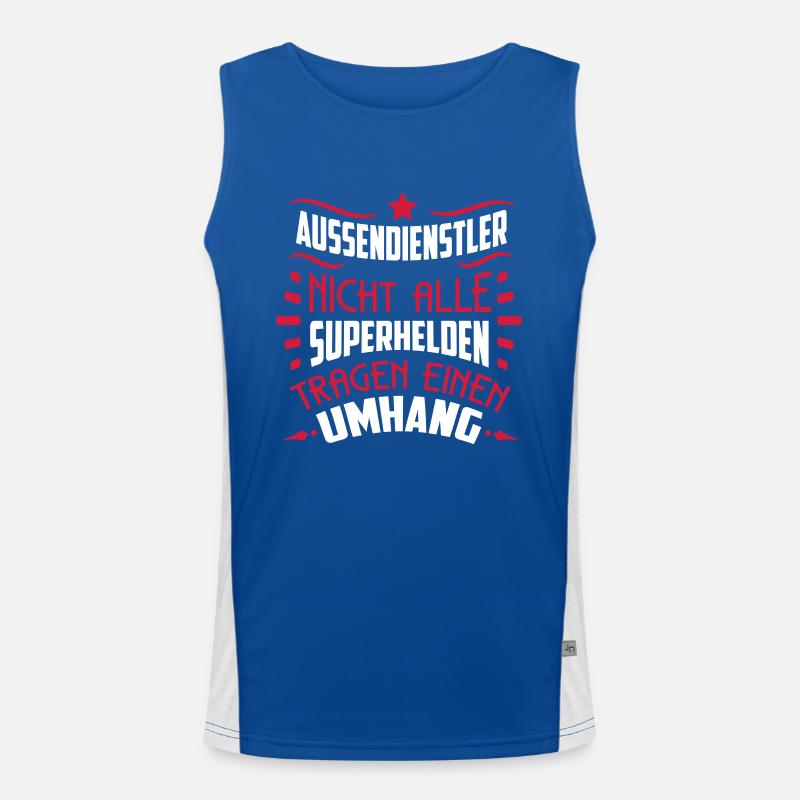 Aussendienstler! Superheld ohne Umhang-SHIRTBUBBLE Funktionelles Kontrast-Tank Top für Männer 