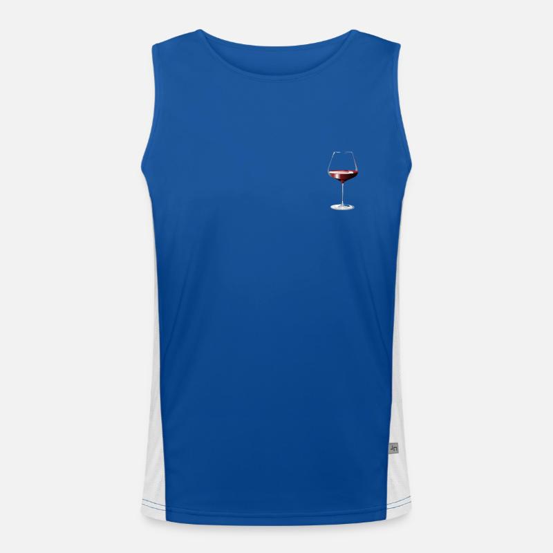 Glas Rotwein Funktionelles Kontrast-Tank Top für Männer 