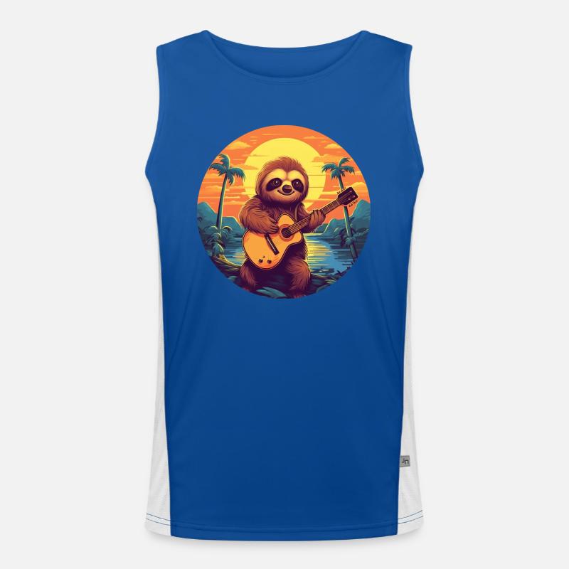 Sloth Guitar Sunset Débardeur respirant contrasté Homme 