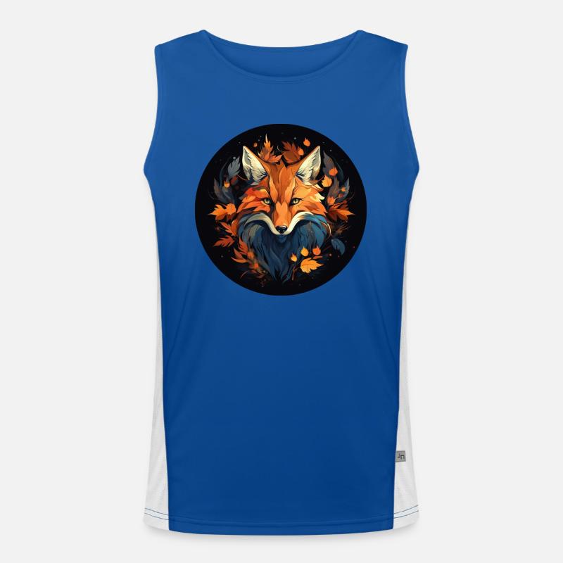 Fuchs im Herbstlaub Funktionelles Kontrast-Tank Top für Männer 
