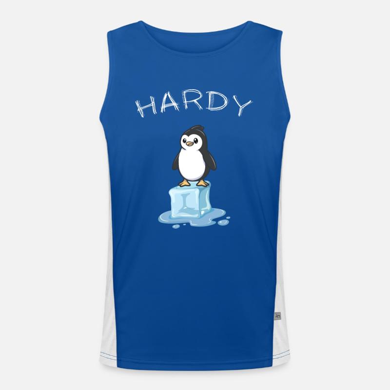 Anbaden Eisbader Winterschwimmer "hardy" Pinguin Funktionelles Kontrast-Tank Top für Männer 