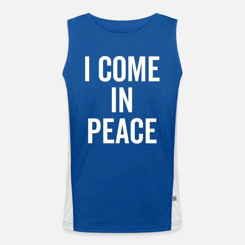 Ich komme in Frieden Funktionelles Kontrast-Tank Top für Männer 