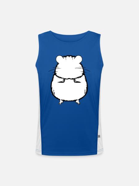 Hamster süß Tier Nagetier Tiere Haustier Vektor 14 - Funktionelles Kontrast-Tank Top für Männer  - Royal/Weiß - Vorne