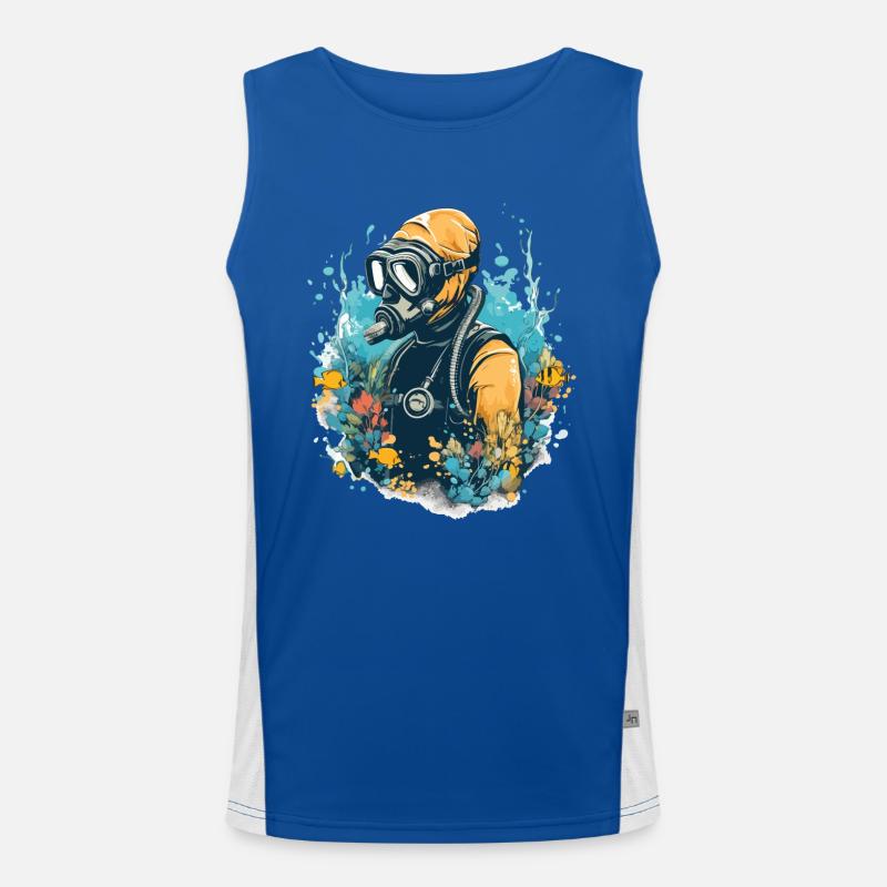 Thierry the diver - Men's Functional Contrast Tank Top  - royal/white