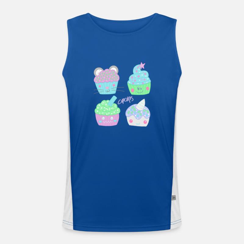 Süße Cupcakes Funktionelles Kontrast-Tank Top für Männer 