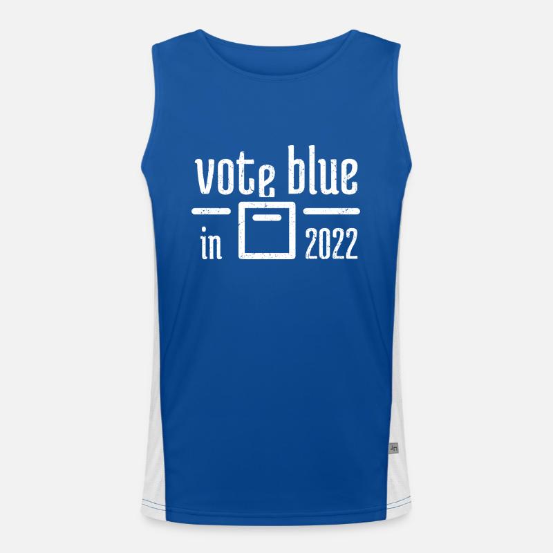 Vote Blue in 2022 Men's Functional Contrast Tank Top 