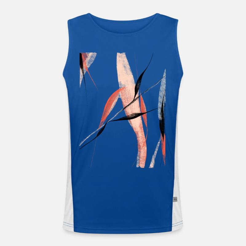 Abstract willow branches Men's Functional Contrast Tank Top 