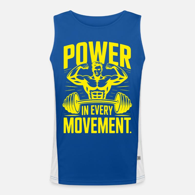 PieM - Men's Functional Contrast Tank Top  - royal/white