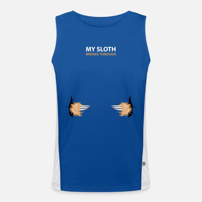 my sloth breaks trouth - Men's Functional Contrast Tank Top  - royal/white