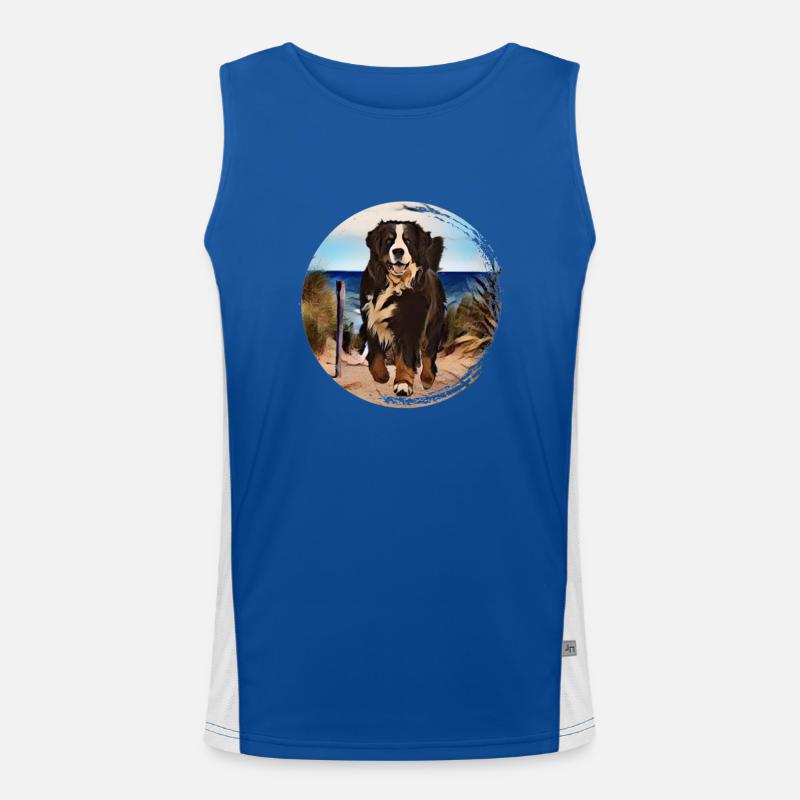 Bernese mountain dog Men's Functional Contrast Tank Top 