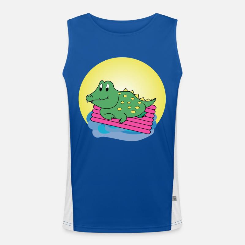 Kai Crocodile - Gift - Gift Idea - Men's Functional Contrast Tank Top - royal/white