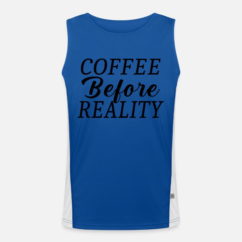 Coffee before reality Men's Functional Contrast Tank Top 