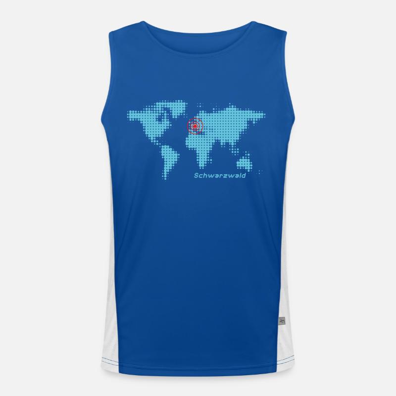 black forest world map Men's Functional Contrast Tank Top 