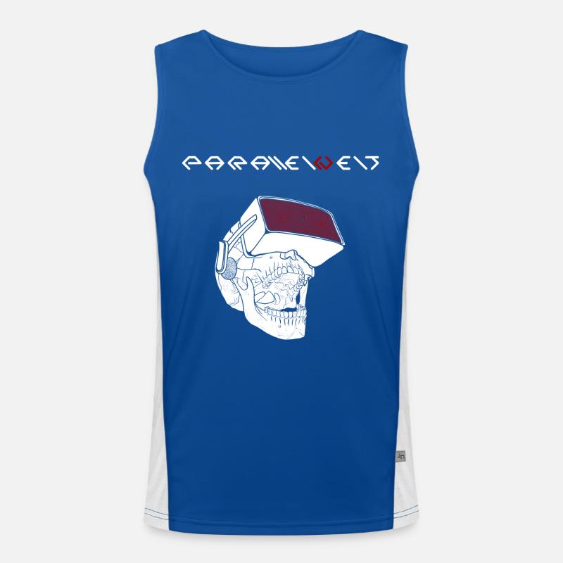 Parallel world skull white Men's Functional Contrast Tank Top 