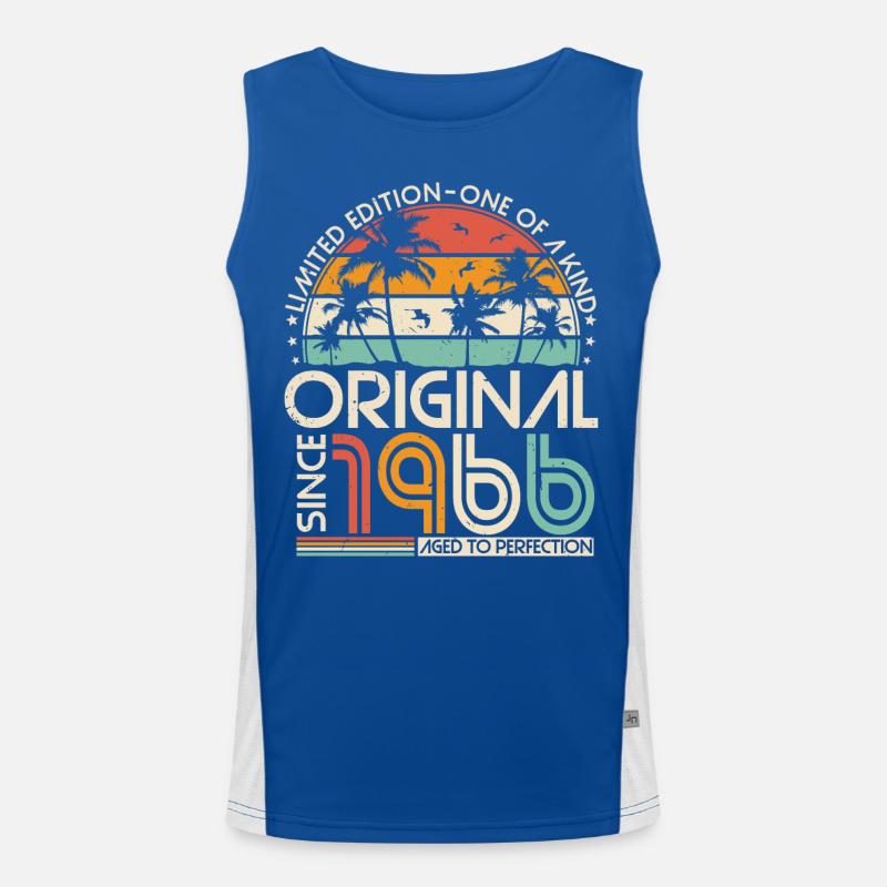 Original 1966 Vintage Birthday Retro Men's Functional Contrast Tank Top 