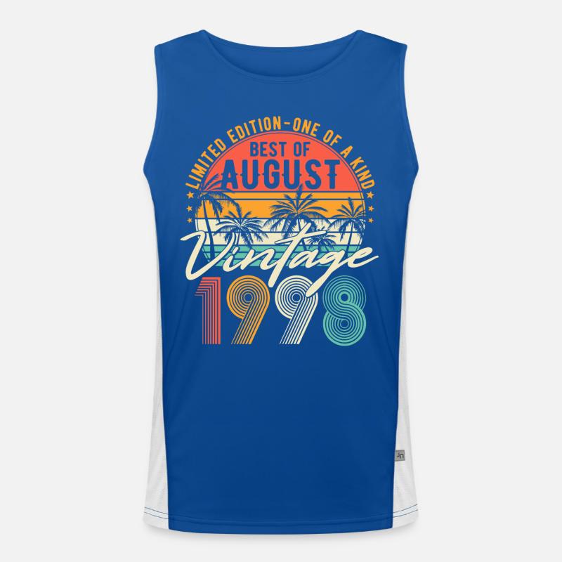 Août 1998 Vintage Anniversaire Rétro Débardeur respirant contrasté Homme 