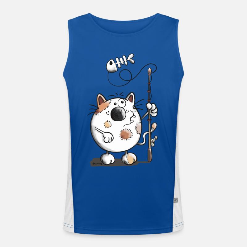 Mignon Chat et poisson Débardeur respirant contrasté Homme 