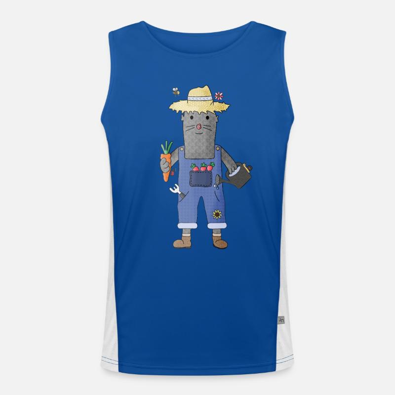 Master Mole Garden under control - Men's Functional Contrast Tank Top  - royal/white