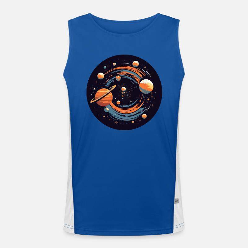 universe solar system planets - Men's Functional Contrast Tank Top  - royal/white