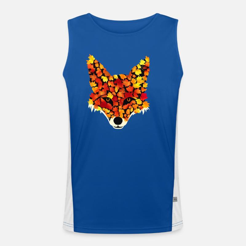 Fuchs aus Herbstblättern Funktionelles Kontrast-Tank Top für Männer 