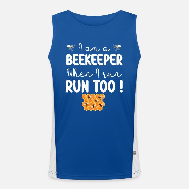 I am a beekeeper when i run run too beekeeper gift Débardeur respirant contrasté Homme 