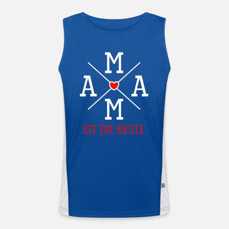 Mama ist die beste Spruch Funktionelles Kontrast-Tank Top für Männer 