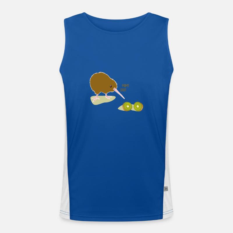 Kiwi Vogel Kiwi Frucht Mutter? Vater? Lustige Funktionelles Kontrast-Tank Top für Männer 