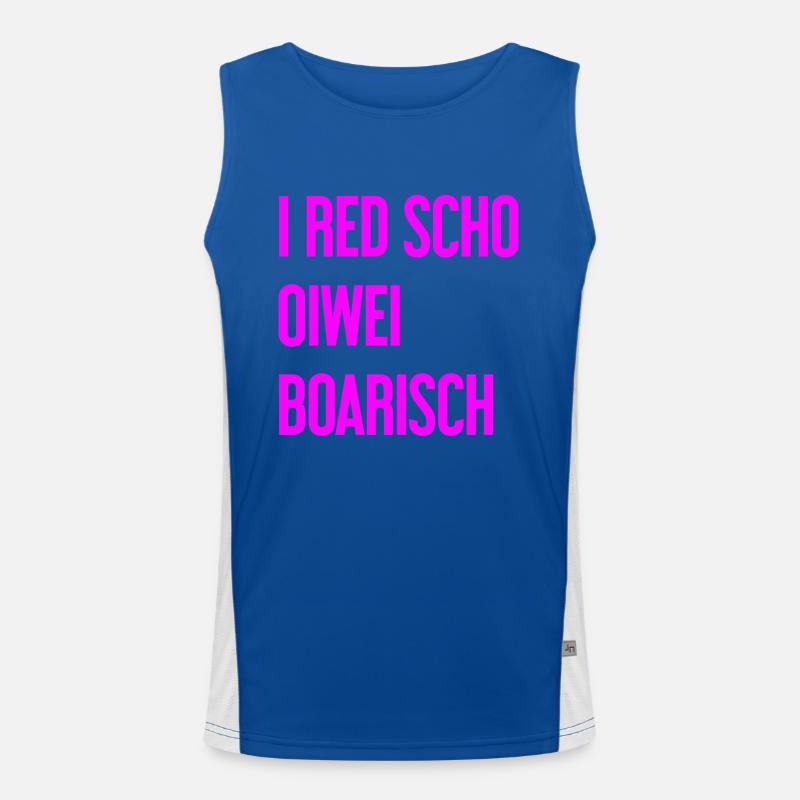 I red scho oiwei boarisch Funktionelles Kontrast-Tank Top für Männer 