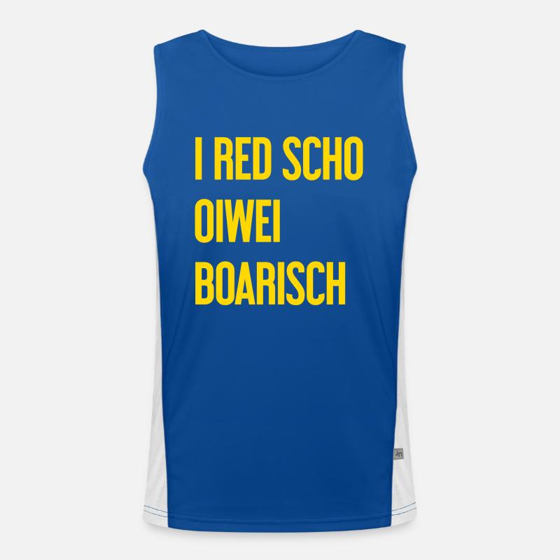I red scho oiwei boarisch Funktionelles Kontrast-Tank Top für Männer 