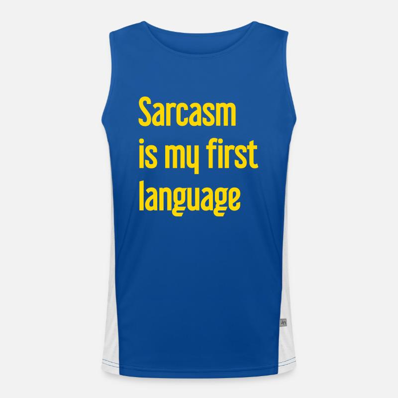 Sarcasm Pro - Men's Functional Contrast Tank Top  - royal/white