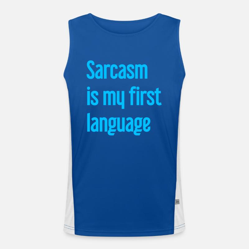 Sarcasm Pro - Men's Functional Contrast Tank Top  - royal/white