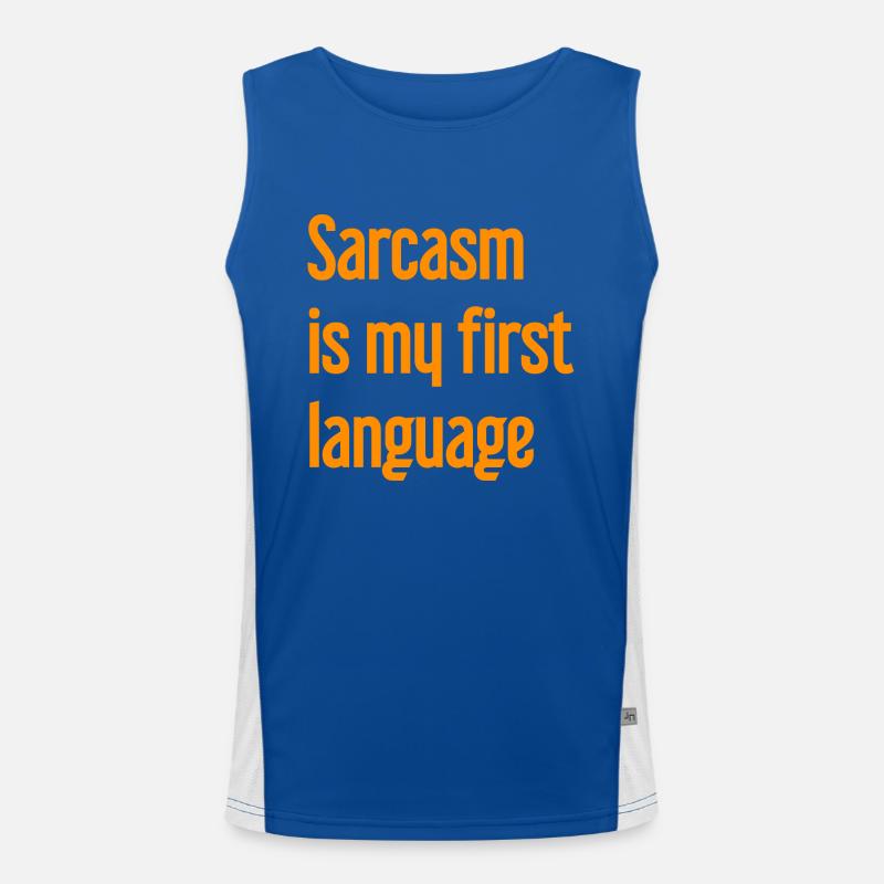 Sarcasm Pro - Men's Functional Contrast Tank Top  - royal/white