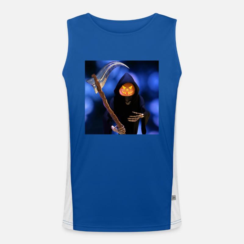 Der Sensenmann zu Halloween Funktionelles Kontrast-Tank Top für Männer 
