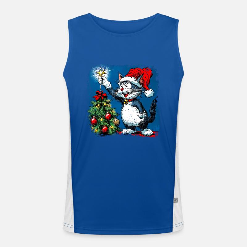 Noël chat Débardeur respirant contrasté Homme 