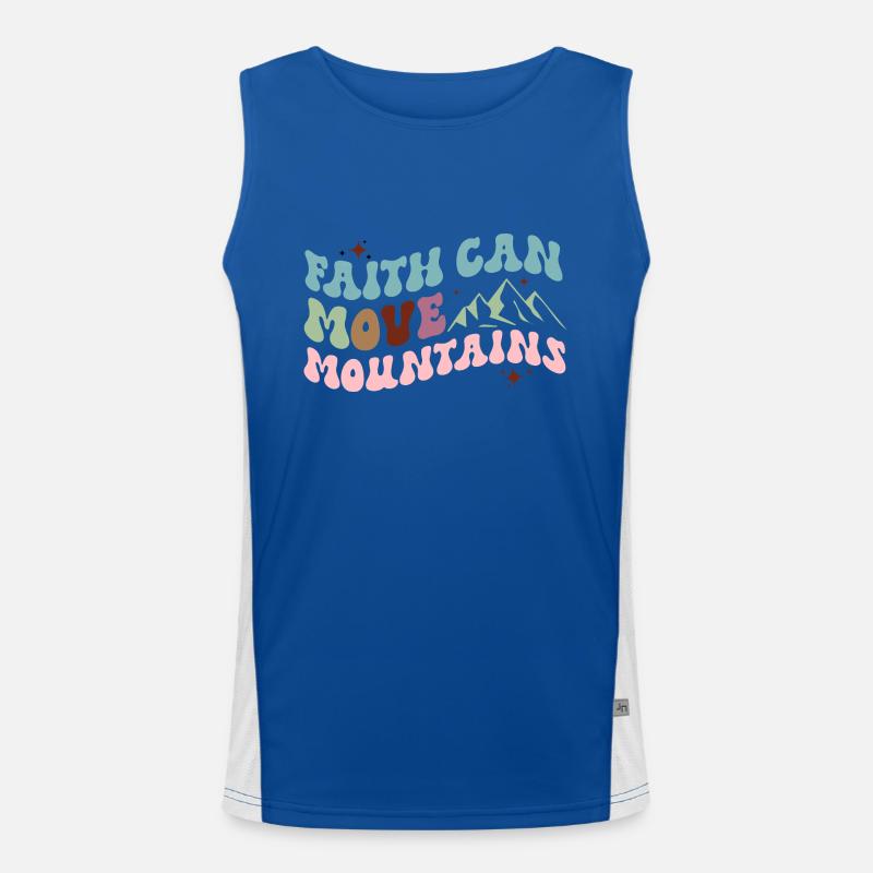 Glaube kann Berge versetzen Funktionelles Kontrast-Tank Top für Männer 