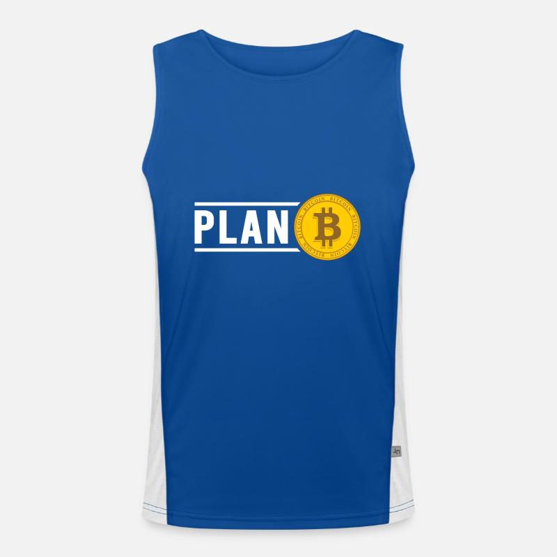 Bitcoin Plan B BTC Satoshi Crypto Hodl Maximalist Men's Functional Contrast Tank Top 