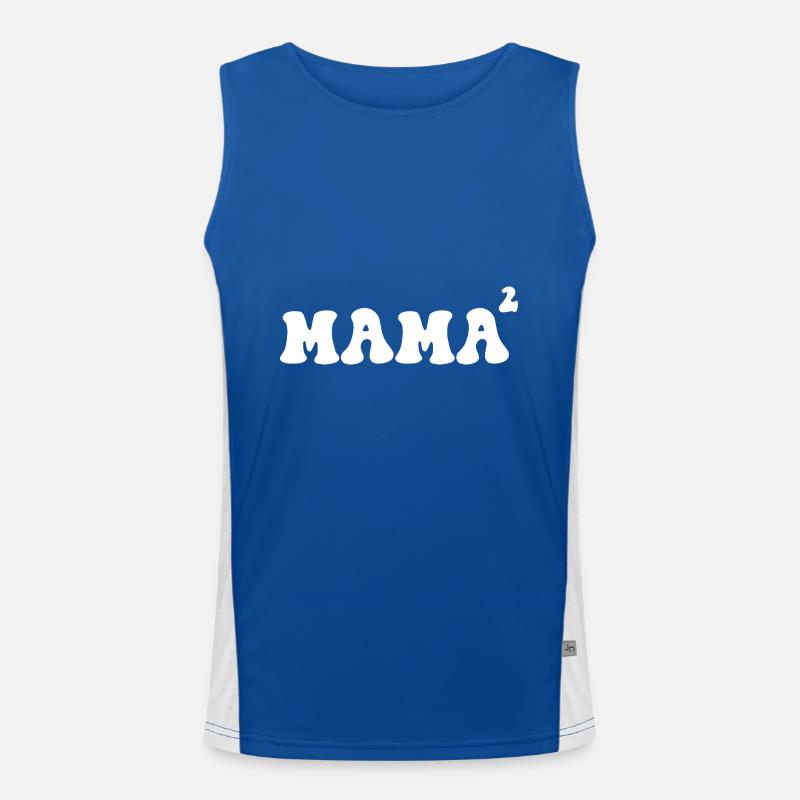 Zweifache Mutter Mama Eltern Geburt Funktionelles Kontrast-Tank Top für Männer 