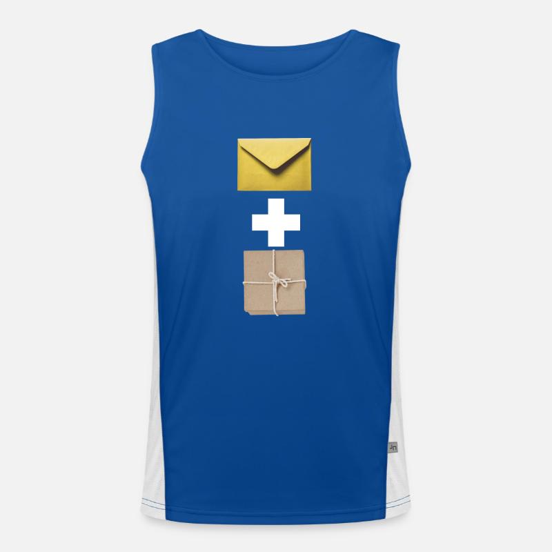 Mail and parcel courier. Workshirt illustration Men's Functional Contrast Tank Top 